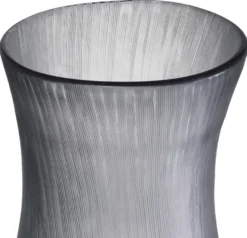 Casa Padrino Luxus Deko Glas Vase Grau Ø 18 x H. 37,5 cm - Elegante mundgeblasene Blumenvase - Deko Accessoires