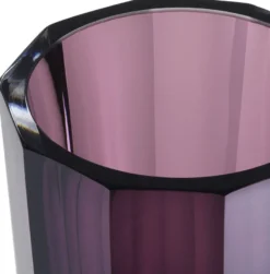 Casa Padrino Luxus Deko Glas Vase Lila Ø 11 x H. 15 cm - Elegante handgefertigte 8-eckige Blumenvase - Deko Accessoires