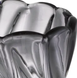 Casa Padrino Luxus Deko Glas Vase Grau Ø 20,5 x H. 29 cm - Mundgeblasene Blumenvase - Luxus Deko Accessoires