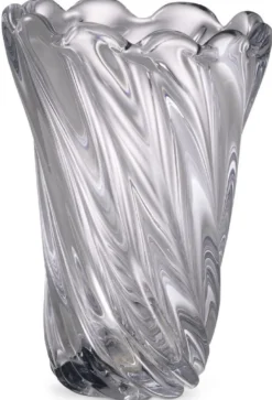 Casa Padrino Luxus Deko Glas Vase Ø 20,5 x H. 29 cm - Mundgeblasene Blumenvase - Luxus Deko Accessoires