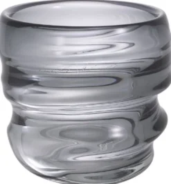 Casa Padrino Luxus Deko Glas Vase Grau Ø 22 x H. 24 cm - Elegante mundgeblasene Blumenvase - Luxus Deko Accessoires