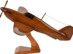 Casa Padrino Luxus Deko Jagdflugzeug Hawker Hurricane Braun / Schwarz 44 x 35 x H. 20 cm - Holz Flugzeug mit Ständer - Propellerflugzeug - Modellflugzeug - Schreibtisch Deko - Deko Accessoires