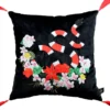 Casa Padrino Luxus Deko Kissen mit Troddeln Snake Schwarz / Mehrfarbig 45 x 45 cm - Feinster Samtstoff - Luxus Qualität