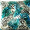 Casa Padrino Luxus Deko Kissen Colorado Feathers Mehrfarbig 45 x 45 cm - Feinster Samtstoff - Luxus Kollektion