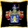 Casa Padrino Luxus Deko Kissen Wappen Freiherr Schertel von Burtenbach Schwarz / Gold