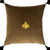 Casa Padrino Luxus Deko Kissen mit Troddeln Biene Oliv / Gold 45 x 45 cm