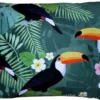 Casa Padrino Luxus Deko Kissen Hawaii Tropical Mehrfarbig 35 x 55 cm - Feinster Samtstoff - Luxus Qualität