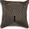 Casa Padrino Luxus Deko Kissen Schwarz / Gold 50 x 50 cm - Edles Zierkissen mit elegantem Muster - Luxus Qualität - Hotel Kollektion