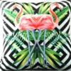 Casa Padrino Luxus Deko Kissen Florida Flamingos Mehrfarbig 45 x 45 cm - Feinster Samtstoff - Dekoratives Wohnzimmer Kissen