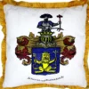 Casa Padrino Luxus Deko Kissen Wappen Freiherr Schertel von Burtenbach Weiß / Gold