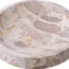 Casa Padrino Luxus Deko Marmor Schale Braun Ø 30,5 x H. 5,5 cm - Runde Obstschale - Esstisch Deko - Deko Accessoires - Luxus Accessoires - Luxus Qualität