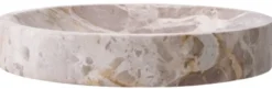 Casa Padrino Luxus Deko Marmor Schale Braun Ø 30,5 x H. 5,5 cm - Runde Obstschale - Esstisch Deko - Deko Accessoires - Luxus Accessoires - Luxus Qualität