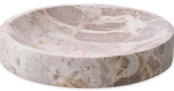 Casa Padrino Luxus Deko Marmor Schale Braun Ø 30,5 x H. 5,5 cm - Runde Obstschale - Esstisch Deko - Deko Accessoires - Luxus Accessoires - Luxus Qualität