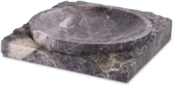 Casa Padrino Luxus Deko Marmor Schale Grau 30,5 x 30,5 x H. 6 cm - Obstschale aus hochwertigem Marmor - Hotel & Restaurant Deko Accessoires - Luxus Qualität
