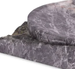 Casa Padrino Luxus Deko Marmor Schale Grau 30,5 x 30,5 x H. 6 cm - Obstschale aus hochwertigem Marmor - Hotel & Restaurant Deko Accessoires - Luxus Qualität