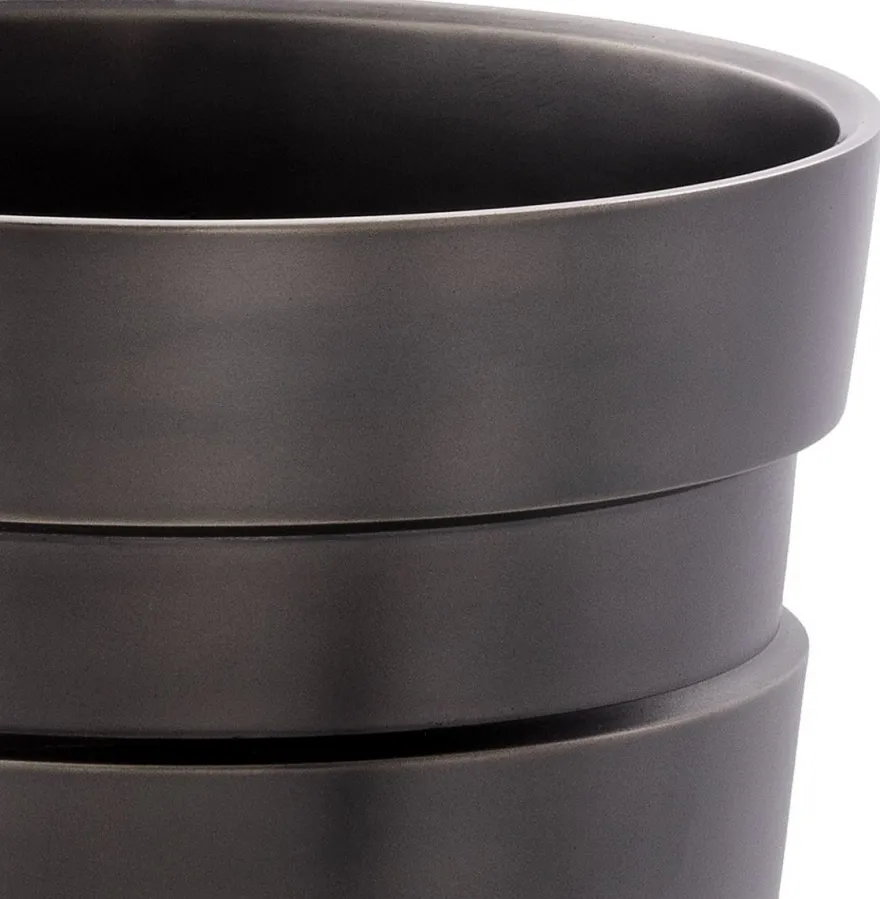 Casa Padrino Luxus Deko Messing Vase Bronzefarben Ø 19,5 x H. 22,5 cm - Moderne runde Blumenvase im Industrie Design - Luxus Qualität
