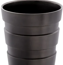 Casa Padrino Luxus Deko Messing Vase Bronzefarben Ø 19,5 x H. 22,5 cm - Moderne runde Blumenvase im Industrie Design - Luxus Qualität