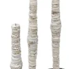Casa Padrino Luxus Deko Muschel Säulen Set Weiß / Mehrfarbig / Schwarz - Wohnzimmer Deko - Schreibtisch Deko - Luxus Deko Accessoires - Luxus Möbel