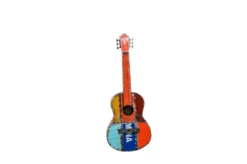 Casa Padrino Luxus Deko Objekt 37 x 10 x H. 100 cm - Dekorative Gitarre aus recyceltem Ölfass Metall - Luxus Deko Accessoires