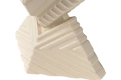 Casa Padrino Luxus Deko Objekt Cremeweiß 31 x 21 x H. 40 cm - Skulpturales Steingut Objekt Unity mit Ivory Glasur - Luxus Deko Accessoires