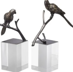 Casa Padrino Luxus Deko Objekte 2er Set Bronzefarben - Büro Deko - Schreibtisch Deko - Wohnzimmer Deko - Luxus Kollektion