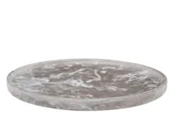 Casa Padrino Luxus Deko Objekt Schwarz Ø 26 x H. 1,7 cm - Großer runder Deko Teller aus Kunstharz mit transparent schwarzer Wirbeloptik - Luxus Deko Accessoires