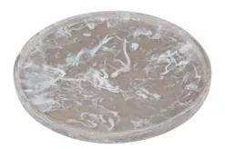 Casa Padrino Luxus Deko Objekt Schwarz Ø 26 x H. 1,7 cm - Großer runder Deko Teller aus Kunstharz mit transparent schwarzer Wirbeloptik - Luxus Deko Accessoires