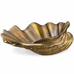 Casa Padrino Luxus Deko Objekt in Muschelform Vintage Messing 32 cm - Deko Accessoires