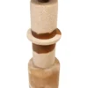 Casa Padrino Luxus Deko Objekt Cremeweiß / Braun Ø 11 x H. 62,7 cm - Hohe Skulptur Strata aus Kunstharz und Sand - Luxus Deko Accessoires