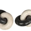 Casa Padrino Luxus Deko Objekt 21 x 17 x H. 11 cm - Ketten Objekt aus Onyx und schwarzem Marmor - Luxus Deko Accessoires