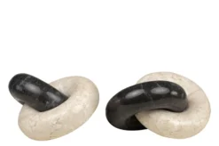 Casa Padrino Luxus Deko Objekt 21 x 17 x H. 11 cm - Ketten Objekt aus Onyx und schwarzem Marmor - Luxus Deko Accessoires