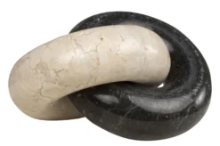 Casa Padrino Luxus Deko Objekt 21 x 17 x H. 11 cm - Ketten Objekt aus Onyx und schwarzem Marmor - Luxus Deko Accessoires