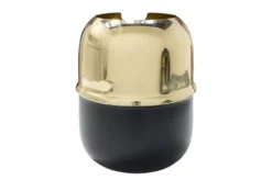 Casa Padrino Luxus Deko Objekt Gold / Schwarz Ø 18 x H. 21,2 cm - Weinkühler aus massivem poliertem Messing mit schwarzem Boden - Luxus Deko Accessoires