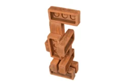 Casa Padrino Luxus Deko Objekt Naturfarben 30 x 22 x H. 61 cm - Skulpturales Objekt aus Terrakotta-Ziegeln und unbehandeltem Messing - Luxus Deko Accessoires