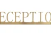 Casa Padrino Luxus Deko Objekt Gold 35,4 x 1,1 x H. 6 cm - Edelstahl Schriftzug Reception in gebürsteter Goldoptik - Luxus Deko Accessoires