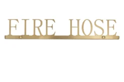 Casa Padrino Luxus Deko Objekt Gold 35,3 x 1,1 x H. 6 cm - Edelstahl Schriftzug Fire Hose in gebürsteter Goldoptik - Luxus Deko Accessoires