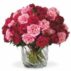 Casa Padrino Luxus Deko Rosenstrauß Rot / Rosa / Grün Ø 70 cm - Luxus Qualität