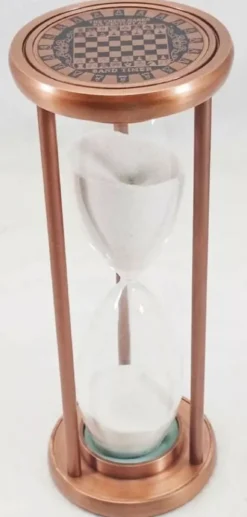 Casa Padrino Luxus Deko Sanduhr Antik Kupfer / Schwarz / Weiß Ø 10 x H. 26 cm - Schreibtisch Deko - Wohnzimmer Deko - Luxus Deko - Deko Accessoires