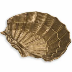 Casa Padrino Luxus Deko Schale in Muschelform Vintage Messing 52,5 cm - Deko Accessoires