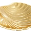 Casa Padrino Luxus Deko Schale in Muschelform Gold 22,5 x 19,5 x H. 5,5 cm - Dekorative Messing Schale mit Tragegriff - Luxus Deko Accessoires - Luxus Qualität