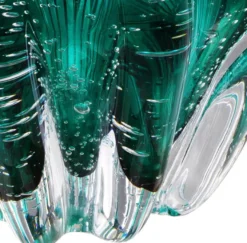 Casa Padrino Luxus Deko Schüssel aus mundgeblasenem Glas Türkis Ø 16 x H. 10 cm - Deko Accessoires