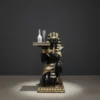 Casa Padrino Luxus Deko Skulptur Statue Pharao Einem Tablett H. 90 cm - Deko Skulptur - Deko Figur - Tierfigur - Gartendeko