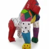 Casa Padrino Luxus Deko Skulptur Affe Facettierter Gorilla ART Color H. 128 cm - Riesige Gartenskulptur - Lebensgroße Skulptur - XXL Deko Skulptur - XXL Deko Figur