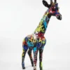 Casa Padrino Luxus Deko Skulptur Giraffe Graffiti H. 50 cm - Deko Skulptur - Deko Figur - Tierfigur - Gartendeko