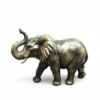 Casa Padrino Luxus Deko Skulptur Elefant Gold Patinierter H. 47 cm - Deko Skulptur - Deko Figur - Tierfigur - Gartendeko