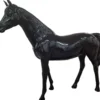 Casa Padrino Luxus Deko Skulptur Pferd Schwarz 220 x H. 195 cm - Riesige Gartenskulptur - Lebensgroße Skulptur - XXL Deko Skulptur - XXL Deko Figur - XXL Tierfigur - Luxus Deko Tierfigur