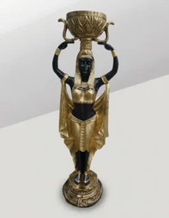 Casa Padrino Luxus Deko Skulptur Statue Ägyptische Frau Einem Blumentopf H. 130 cm - Riesige Gartenskulptur - Lebensgroße Skulptur - XXL Deko Skulptur - XXL Deko Figur