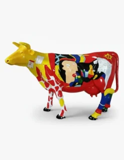 Casa Padrino Luxus Deko Skulptur Kuh Picasso H. 160 cm - Riesige Gartenskulptur - Lebensgroße Skulptur - XXL Deko Skulptur - XXL Deko Figur