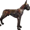 Casa Padrino Luxus Deko Skulptur Hund Dogge Schwarz / Bunt 125 x H. 110 cm - Lebensgroße Deko Figur - XXL Deko Skulptur - XXL Deko Figur - Wohnzimmer Deko - Garten Deko - Luxus Deko XXL Figuren