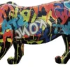 Casa Padrino Luxus Deko Skulptur Panther Mehrfarbig / Schwarz H. 80 x H. 35 cm - Große Deko Figur - XXL Deko Skulptur - XXL Deko Figur - Wohnzimmer Deko - Garten Deko - Luxus Figuren